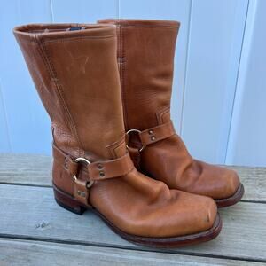 Frye Harness Boot Brown Moto Pull On Square Toe Western Riding Boots 12 M 86948